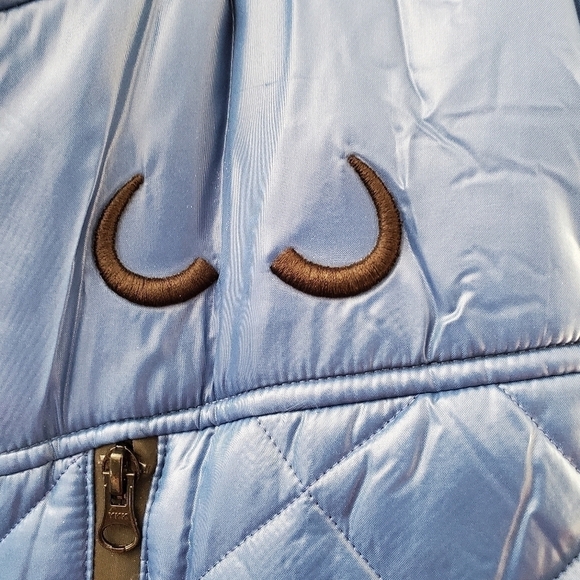 Wuxly (Wully) Quilted Puffer Blue Eagle Vest Size Large - Picture 6 of 12